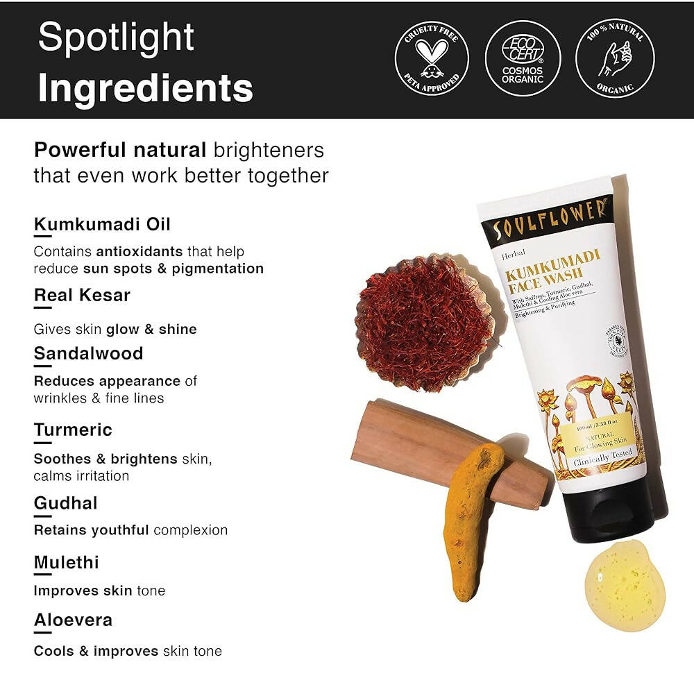 Soulflower Kumkumadi Face Wash | Grocsy