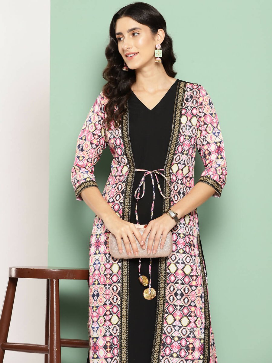 Ahalyaa Women's Traditional wear Kurta Set - Black | Grocsy