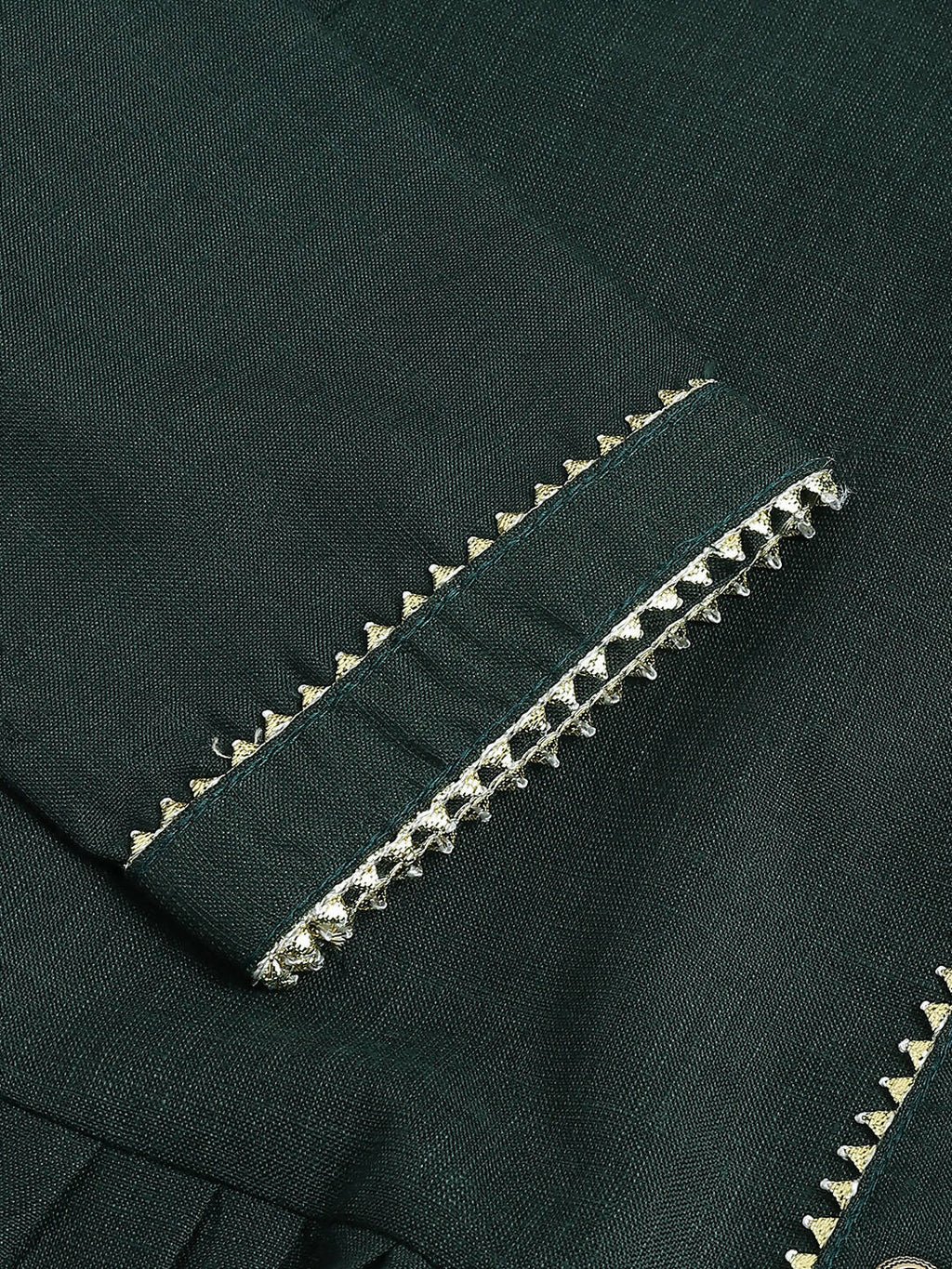 Green Poly Cotton Solid Nayra Cut Kurta - Tirtha | Grocsy