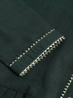Green Poly Cotton Solid Nayra Cut Kurta - Tirtha | Grocsy