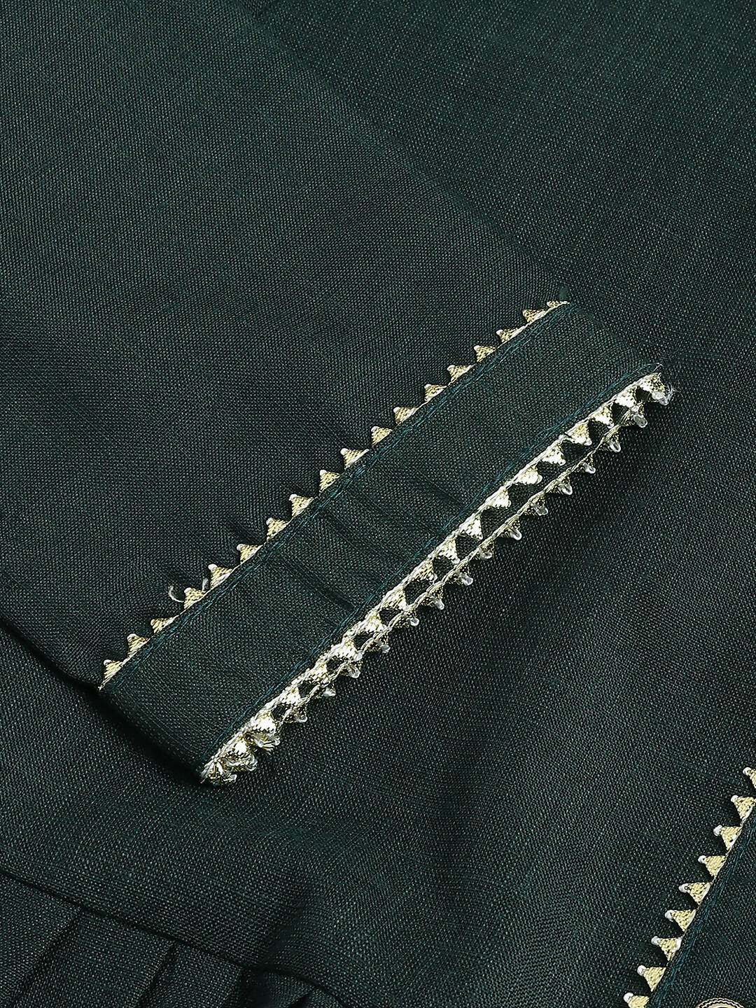 Green Poly Cotton Solid Nayra Cut Kurta - Tirtha | Grocsy