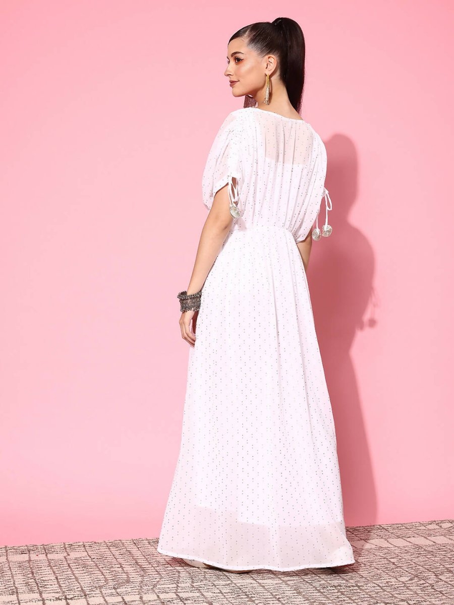 Ahalyaa Women's Traditional wear Ethnic Dress - White | Grocsy
