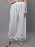TAG 7 Women Ethnic Motifs Hem Design Flared Palazzos | Grocsy