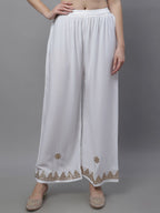 TAG 7 Women Ethnic Motifs Hem Design Flared Palazzos | Grocsy
