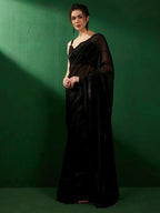 Sangria Embellished Beads & Stones Pure Georgette Saree | Grocsy