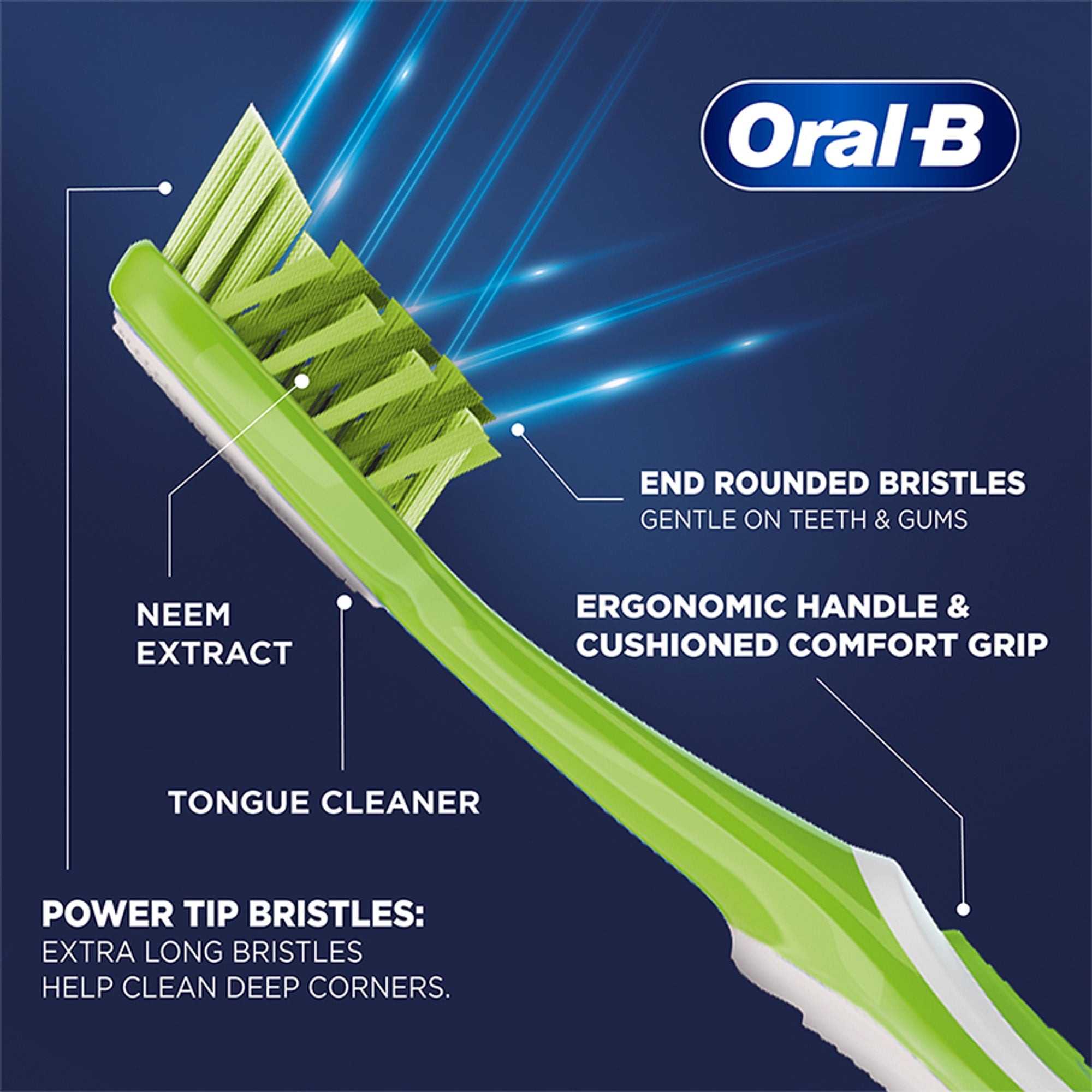 Oral-B Criss Cross Toothbrush with Neem Extract - Medium (Buy 2 Get 2 Free) | Grocsy