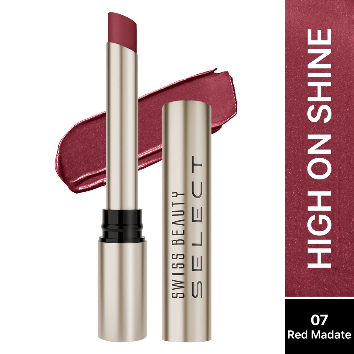 Swiss Beauty Select High On Shine Lipstick - 7 Red Mandate | Grocsy