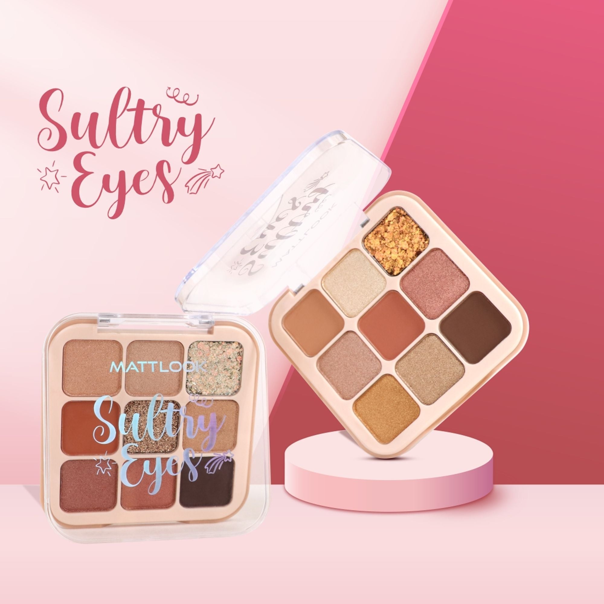 Matt Look Sultry Eyes Highly Pigmented Blendable Long Lasting Eyeshadow Palette - 03 Sundowner | Grocsy