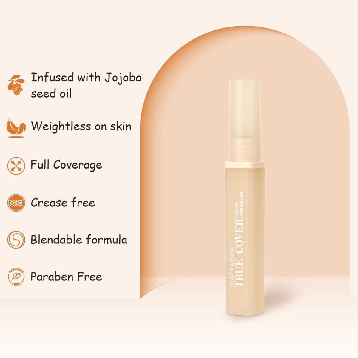Matt Look True Cover Full Coverage Ultra Blendable Liquid Concealer - 50 Green Corrector | Grocsy