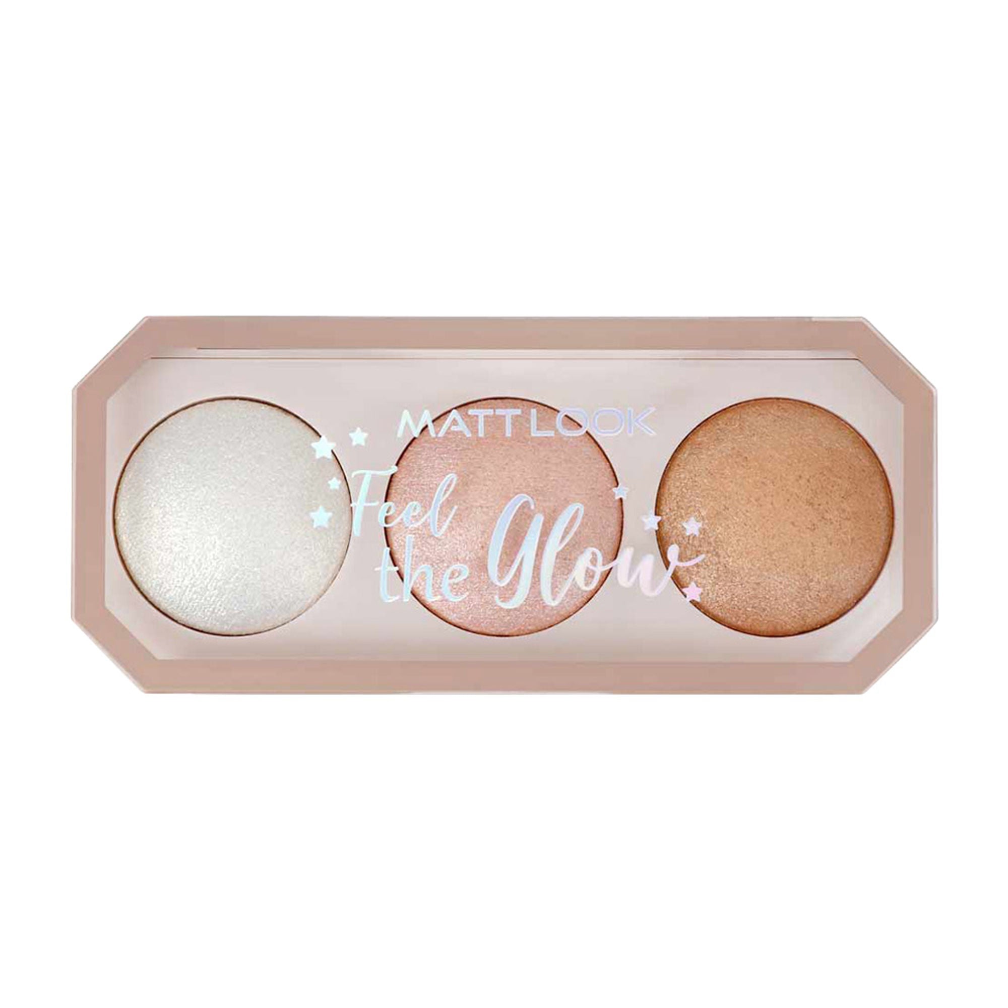 Matt Look Feel The Glow Baked Shimmer Highlighter Trio Palette - 01 Light House | Grocsy