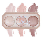Matt Look Feel The Glow Baked Shimmer Highlighter Trio Palette - 02 Beaming Beauty | Grocsy