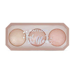 Matt Look Feel The Glow Baked Shimmer Highlighter Trio Palette - 03 Super Vibes | Grocsy
