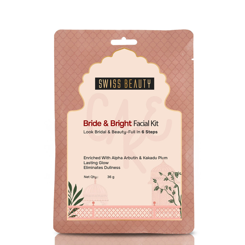 Swiss Beauty Care Bride & Bright Facial Kit With Alpha Arbutin ,Kakadu Plum 6 Steps For Bridal Glow | Grocsy