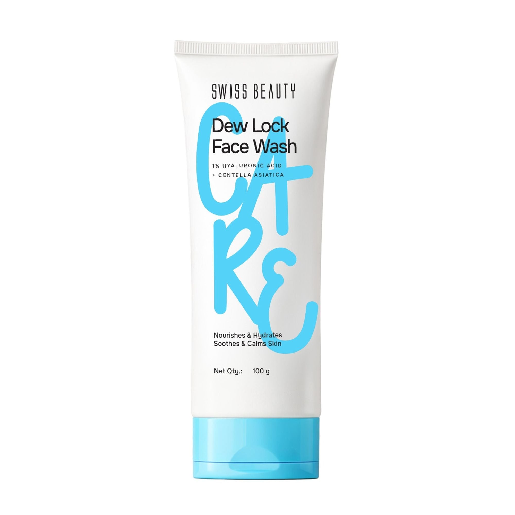 Swiss Beauty Care Dew Lock Face Wash 1% Hyaluronic Acid & Centella Asiatica, Deep Cleansing Action | Grocsy