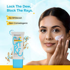 Swiss Beauty Care Dew Lock Sunscreen SPF 50 PA++++ With 1% Hyaluronic Acid | Grocsy