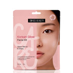 Swiss Beauty Care Korean Glow Facial Kit With Kakadu Plum & Rice, 6-Steps For Glass-Skin | Grocsy