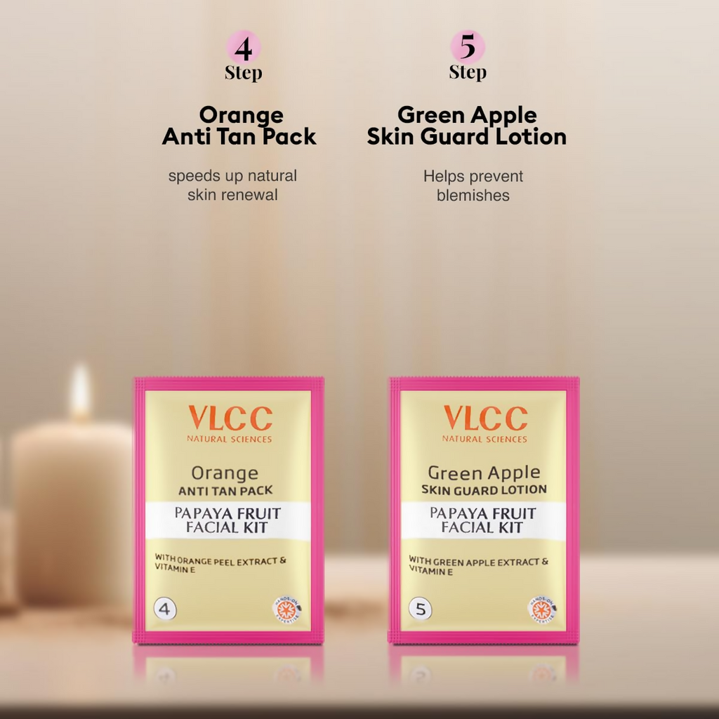 VLCC Salon Series Fruit Facial Kit - (6 Facials) For Lightens Dark Spots & Brightens Skin Tone | Grocsy