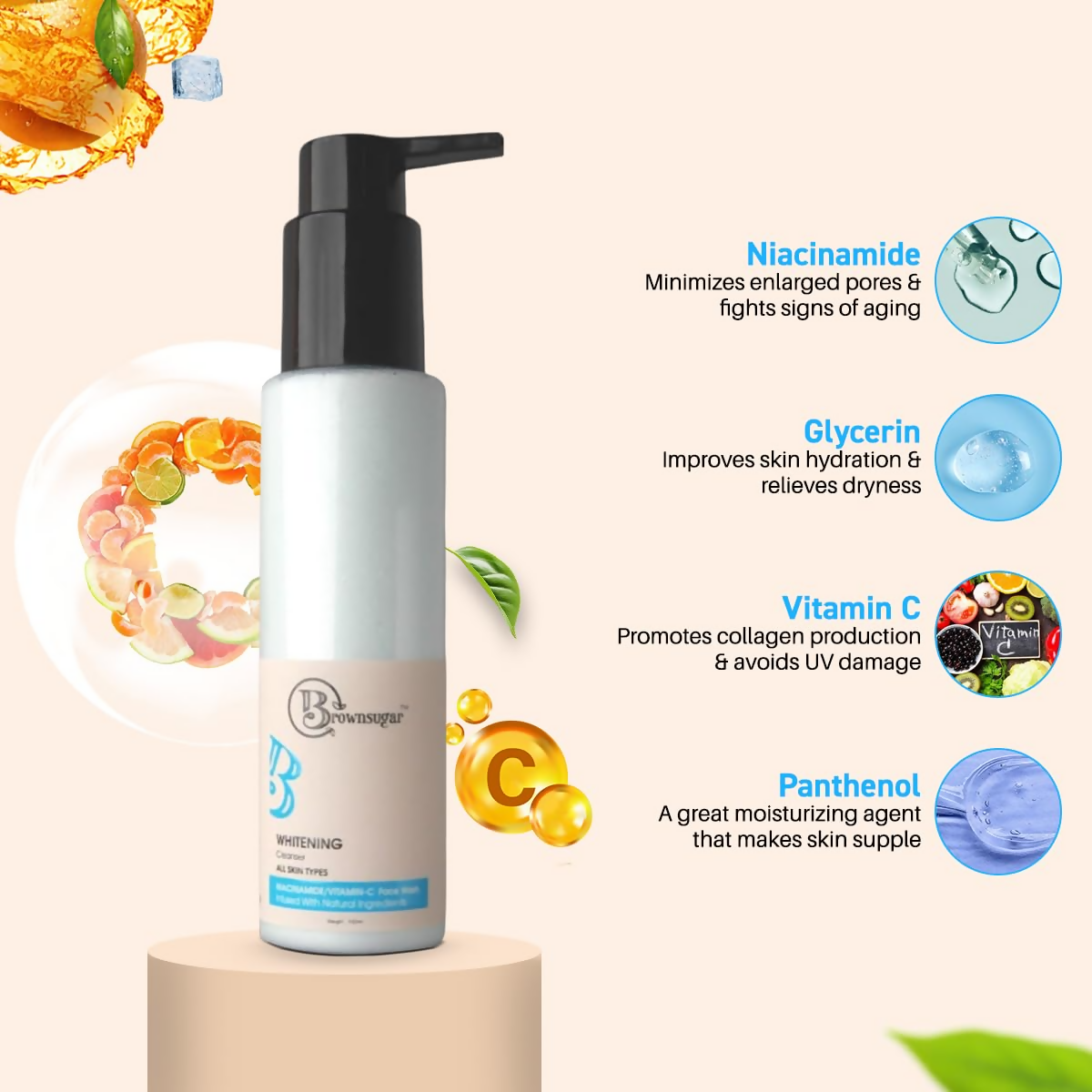 Brownsugar Gentle Face Cleanser for Instant Brightness | Grocsy