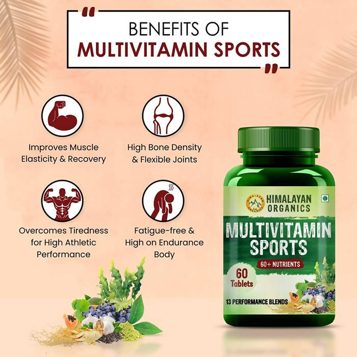 Himalayan Organics Multivitamin Sports 60 + Vital Nutrients Tablets | Grocsy