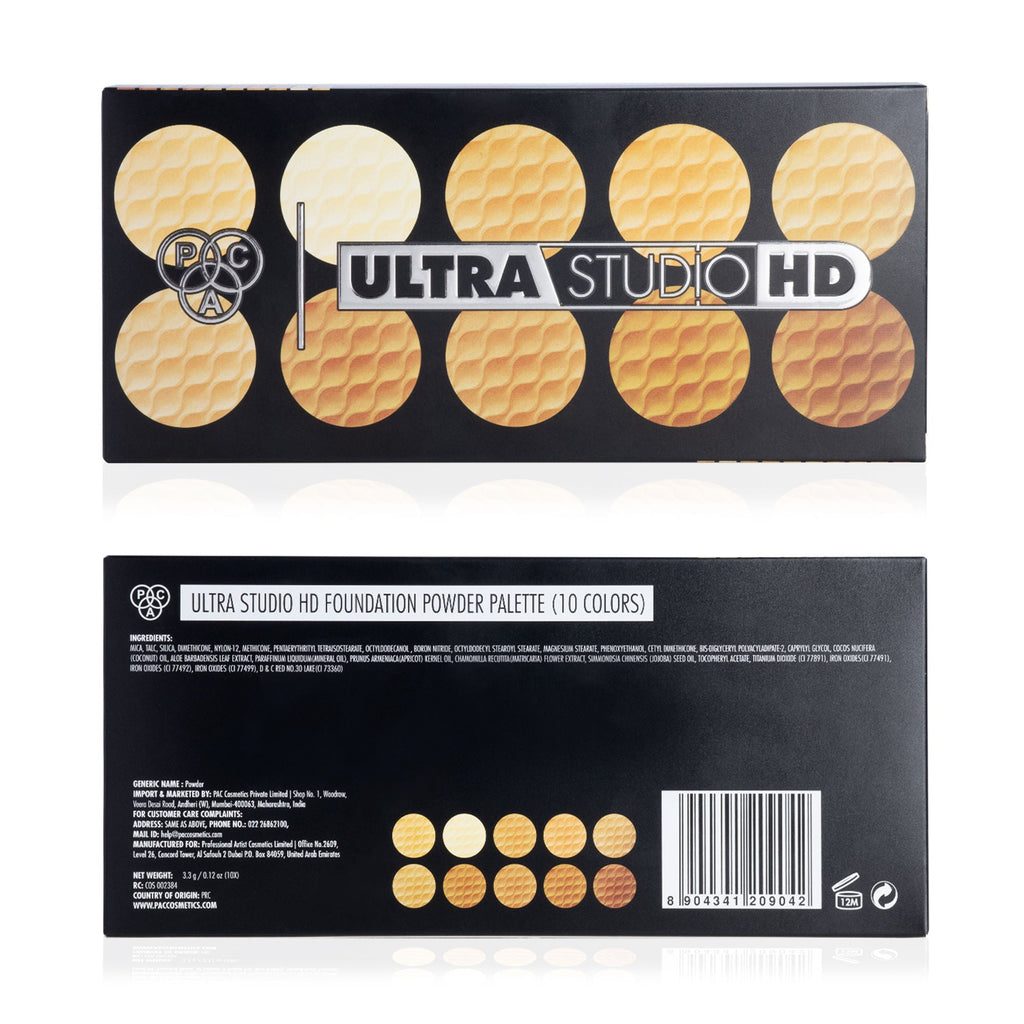 PAC Studio HD Powder Foundation Palette - Oil Control, Medium to Full Coverage & Even Natural Finish | Grocsy