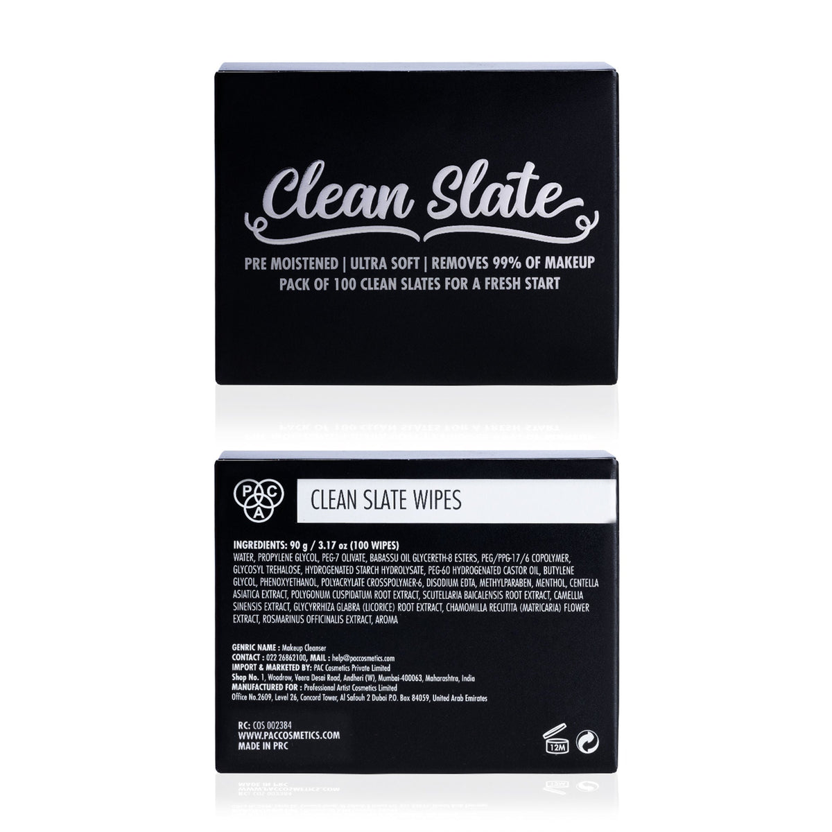 PAC Studio Clean Slate Wipes 100 Wipes | Grocsy