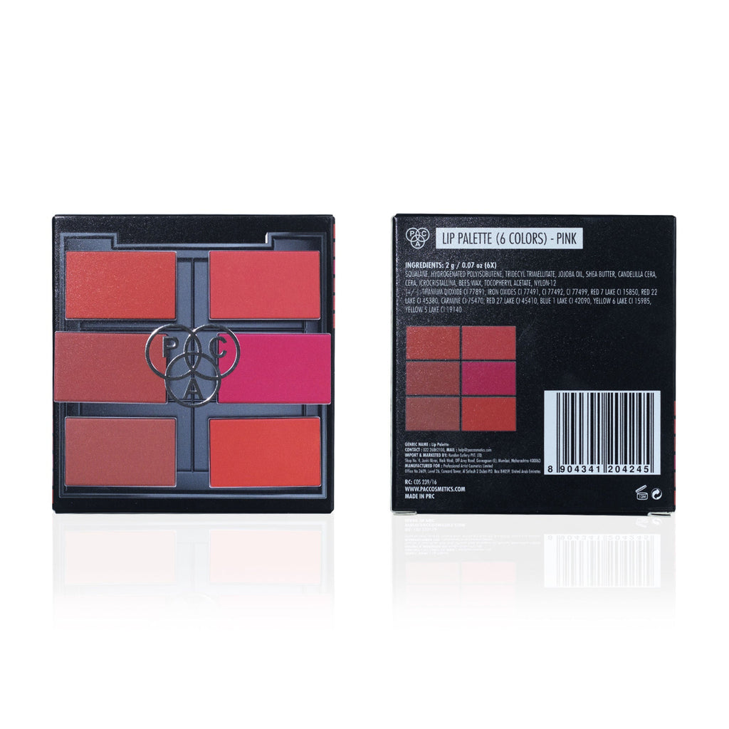 PAC Studio Lip Palette Pink - One Swipe Intense Color Payoff, Insanely Pigmented, Comfortable Long Wear | Grocsy