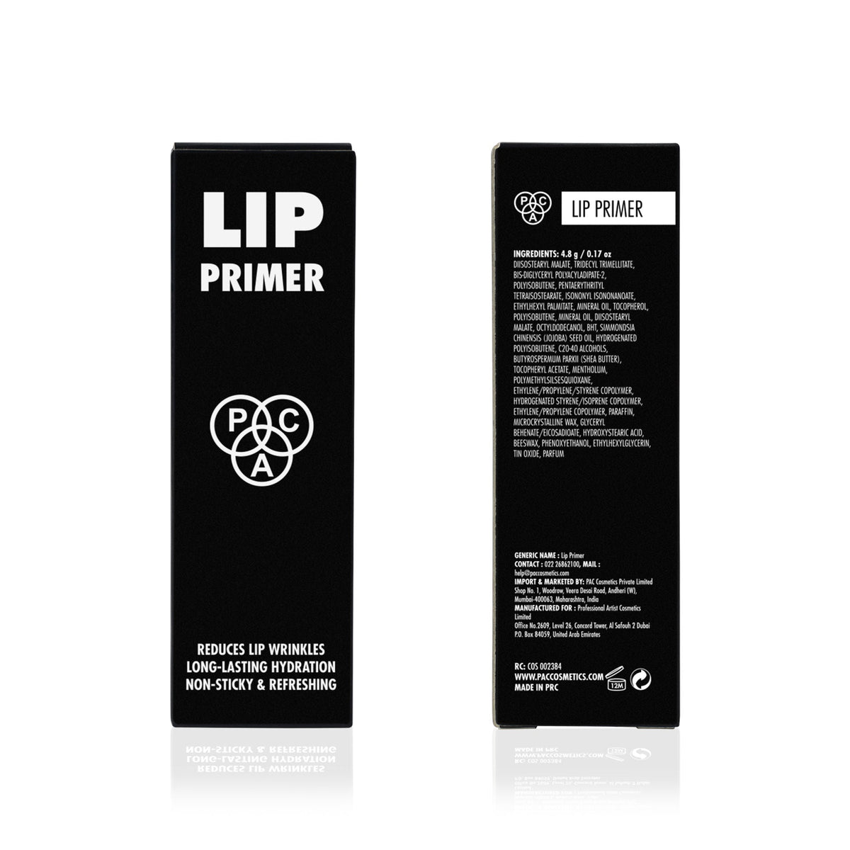 PAC Studio Lip Primer - Infused with Jojoba Oil, Hydrates & Locks Moisture, Prevents Fading, Transparent | Grocsy