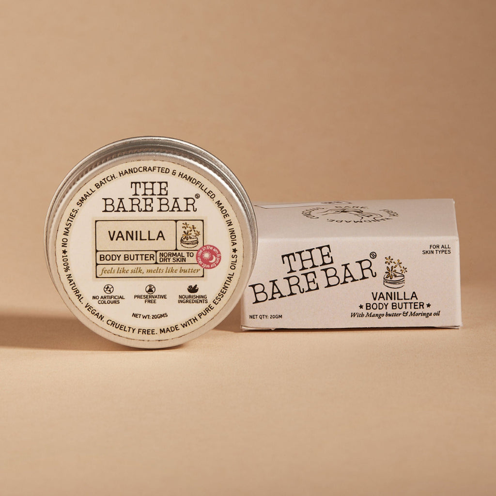 The Bare Bar Vanilla Body Butter - Deeply Moisturizing Vanilla Cream With Natural Butters | Grocsy