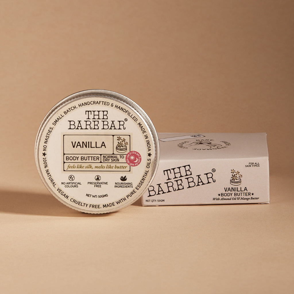 The Bare Bar Vanilla Body Butter - Deeply Moisturizing Vanilla Cream With Natural Butters | Grocsy