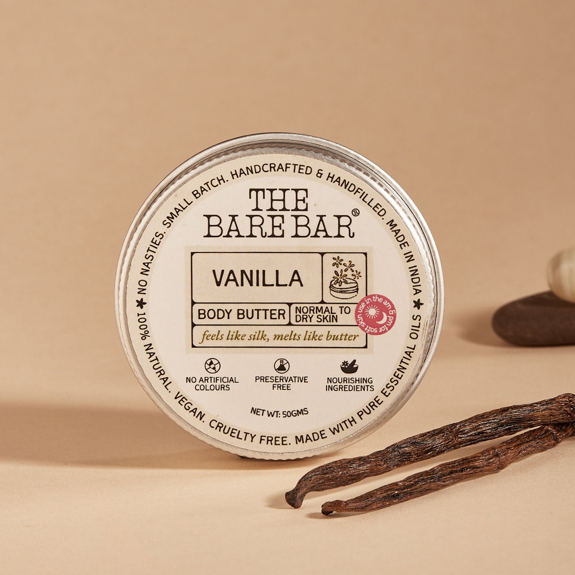The Bare Bar Vanilla Body Butter - Deeply Moisturizing Vanilla Cream With Natural Butters | Grocsy