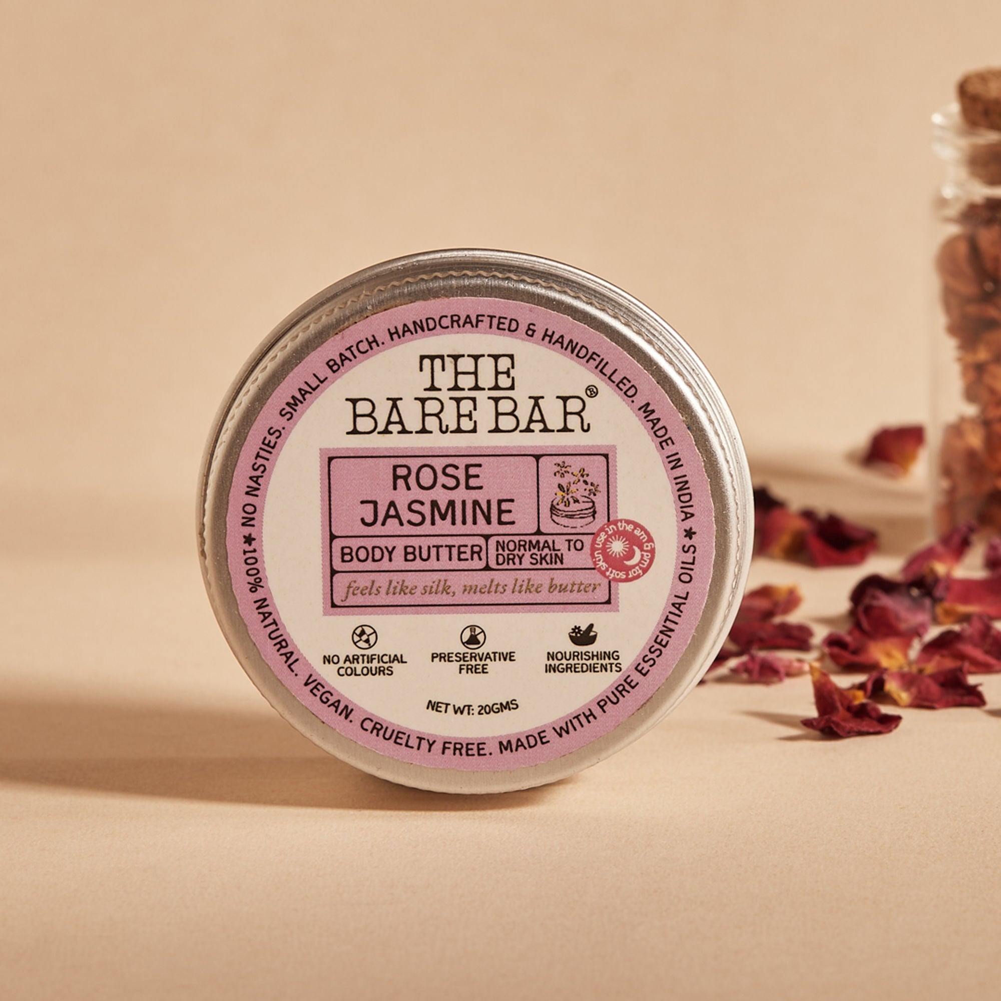 The Bare Bar Rose Jasmine Body Butter - Floral Butter Blend For Soft, Hydrated Skin | Grocsy