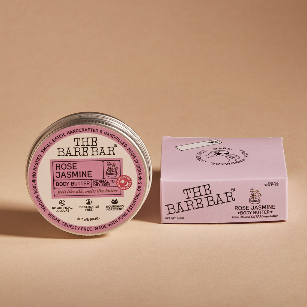 The Bare Bar Rose Jasmine Body Butter - Floral Butter Blend For Soft, Hydrated Skin | Grocsy