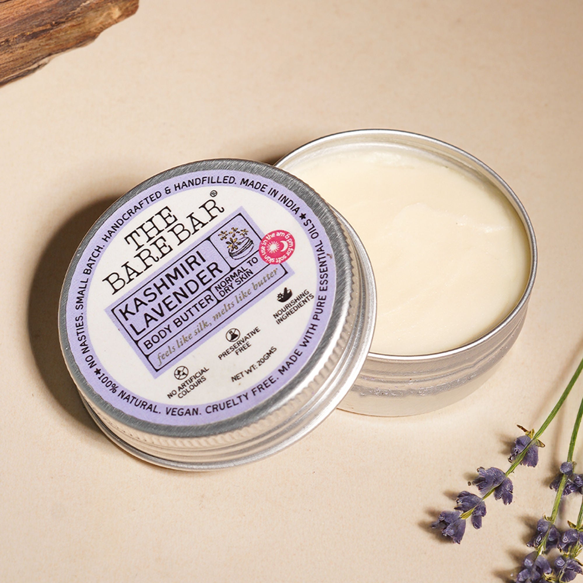 The Bare Bar Kashmiri Lavender Body Butter - Calming Body Cream With Shea And Mango Butters | Grocsy