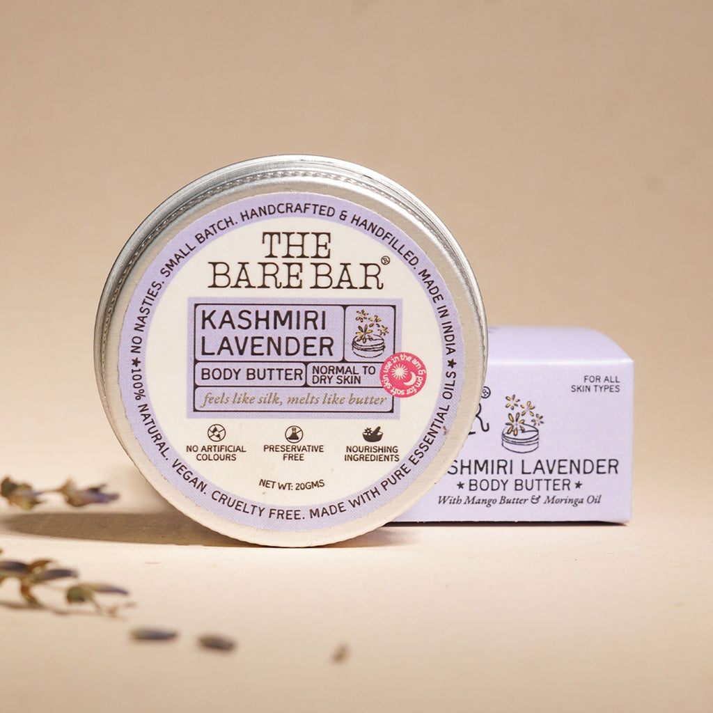 The Bare Bar Kashmiri Lavender Body Butter - Calming Body Cream With Shea And Mango Butters | Grocsy