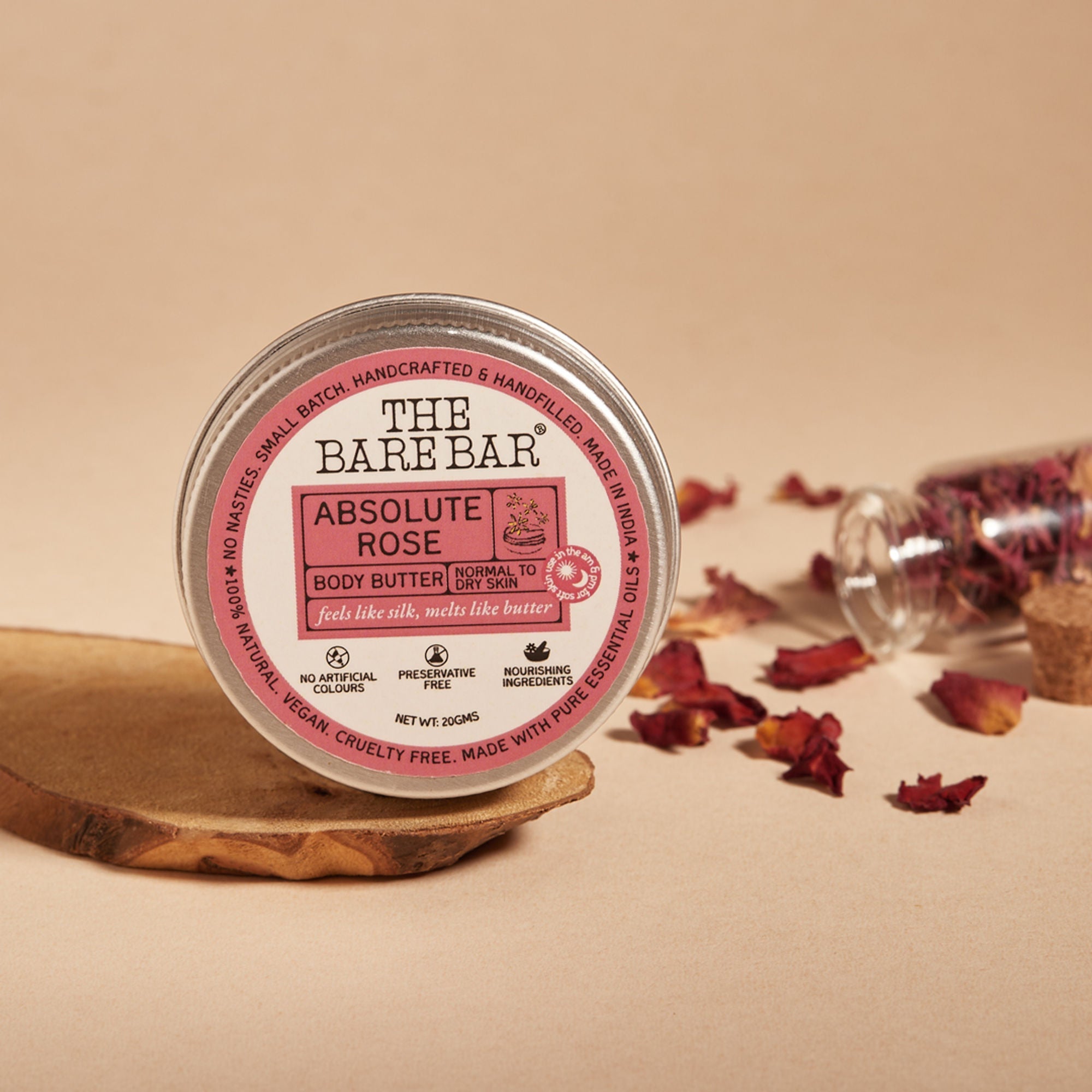 The Bare Bar Absolute Rose Body Butter - Rose-Scented Moisturizer With Clean, Rich Formula | Grocsy