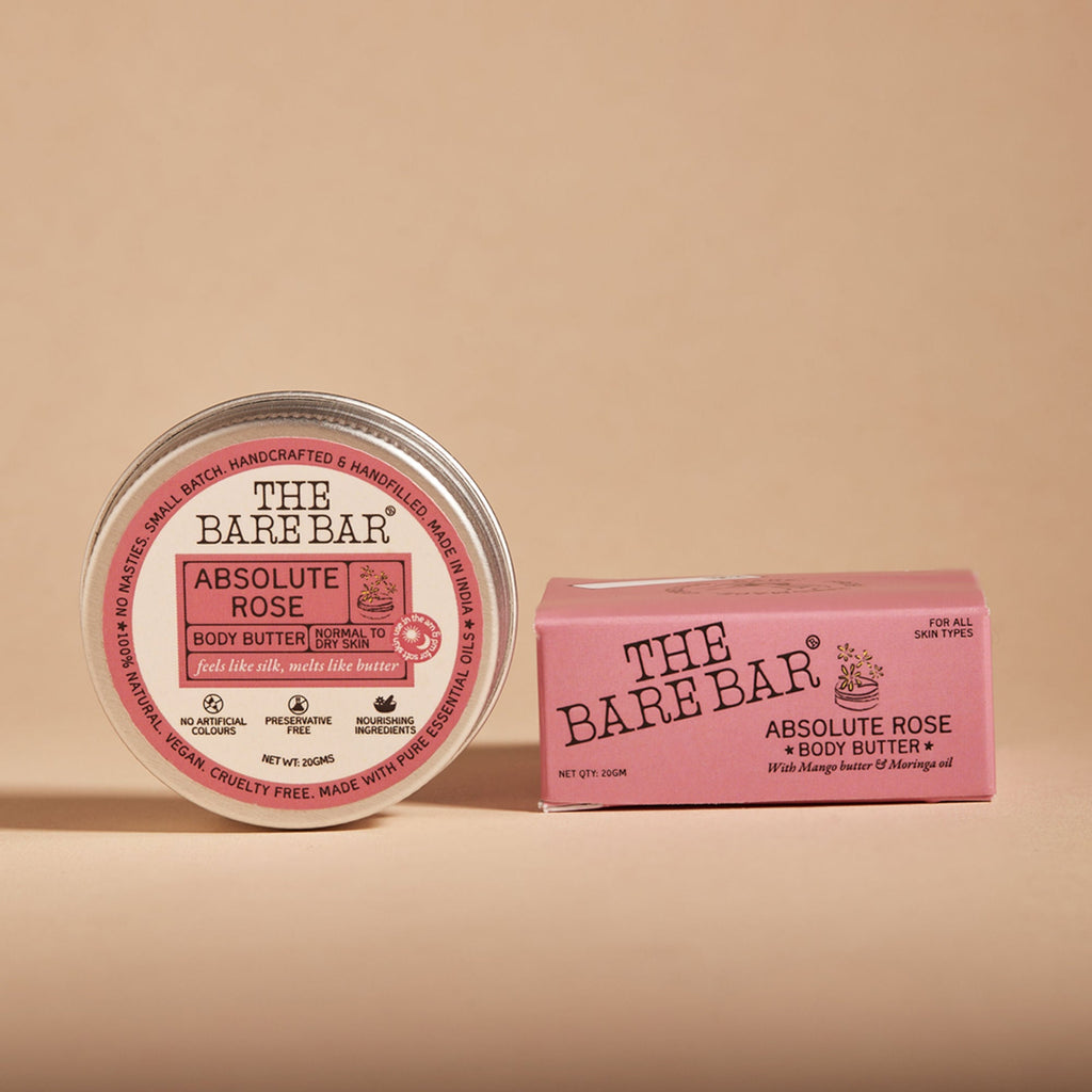 The Bare Bar Absolute Rose Body Butter - Rose-Scented Moisturizer With Clean, Rich Formula | Grocsy