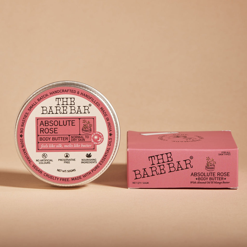 The Bare Bar Absolute Rose Body Butter - Rose-Scented Moisturizer With Clean, Rich Formula | Grocsy