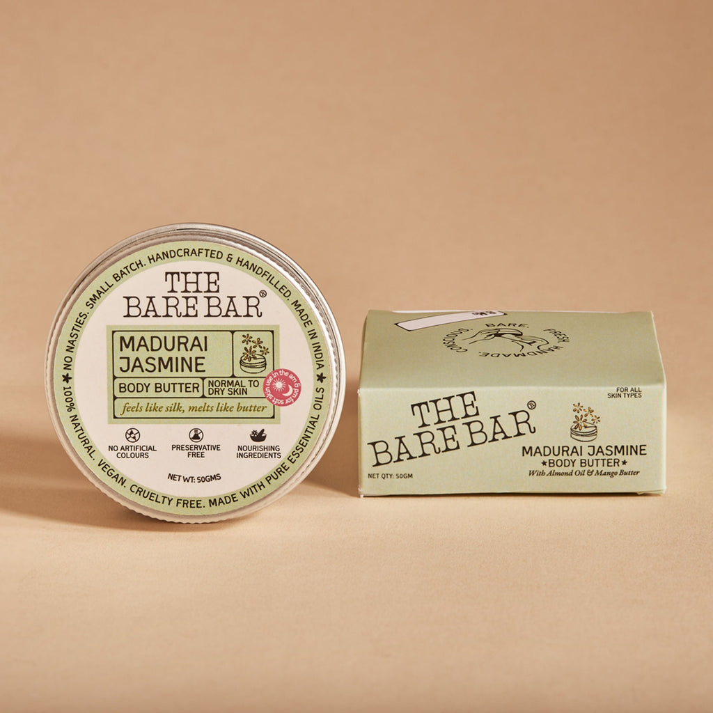 The Bare Bar Madurai Jasmine Body Butter - Floral Moisturizer For Smooth, Radiant Skin | Grocsy