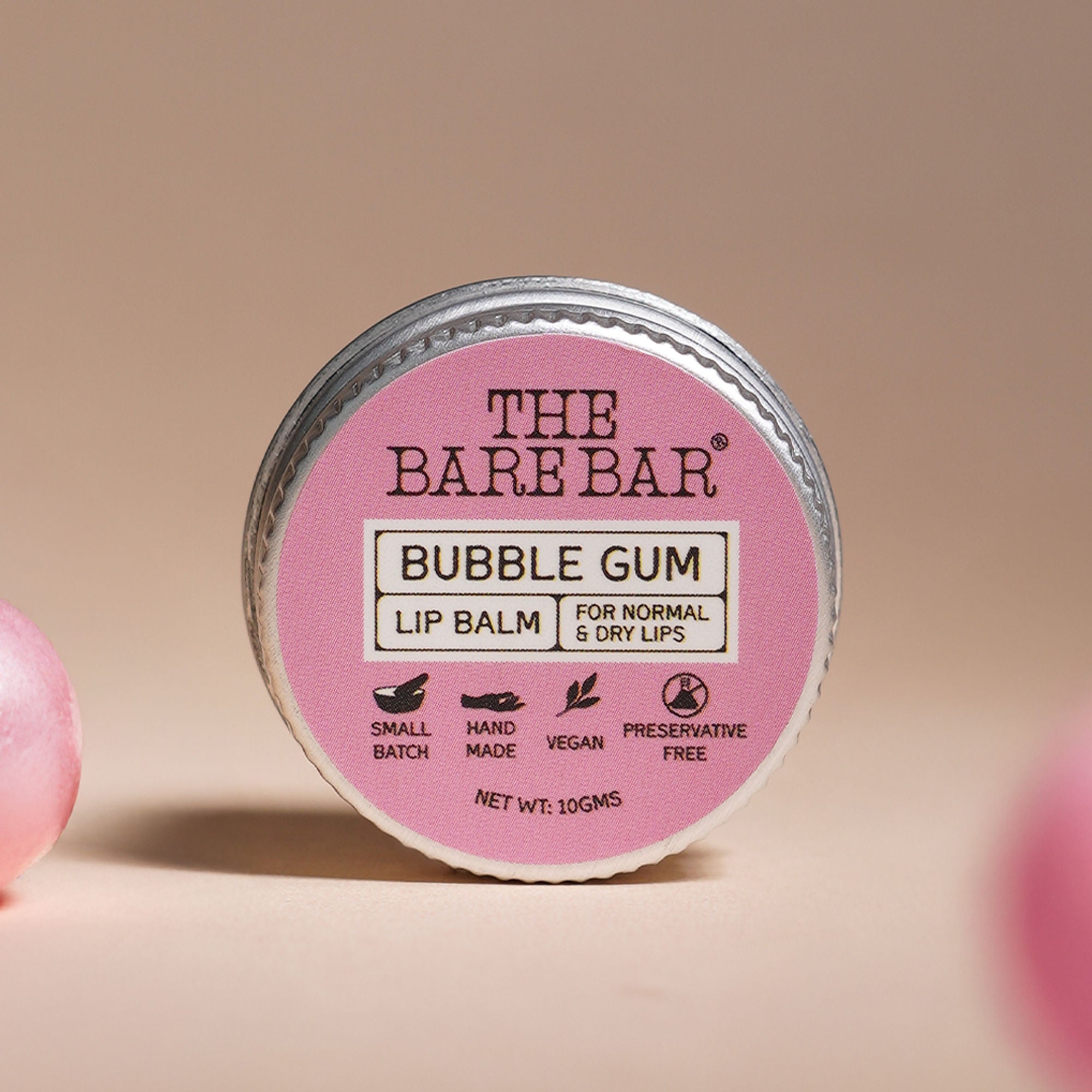 The Bare Bar Berry Blast Lip Balm - Buttery Moisture For Pigmented, Dry Lips - Bubble Gum | Grocsy