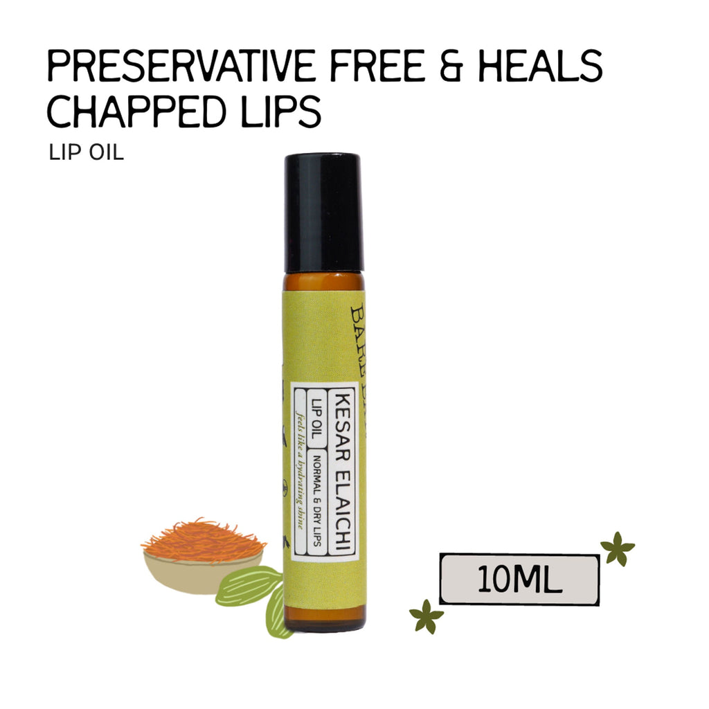The Bare Bar Kesar Elaichi Lip Oil - Rich Oils For Pigmentation & Lip Healing | Grocsy