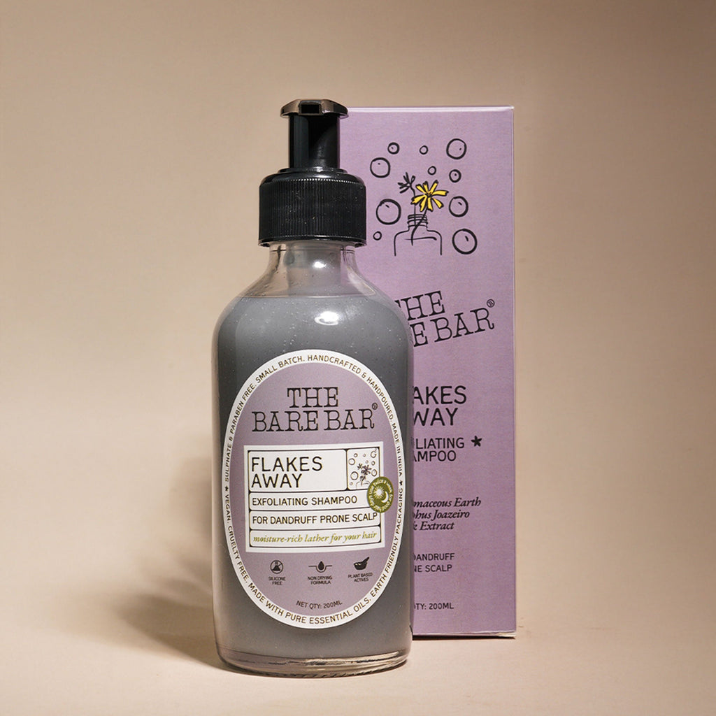 The Bare Bar Flakes Away Exfoliating Shampoo-Clears Scalp Buildup, Soothes & Hydrates Without Grease | Grocsy