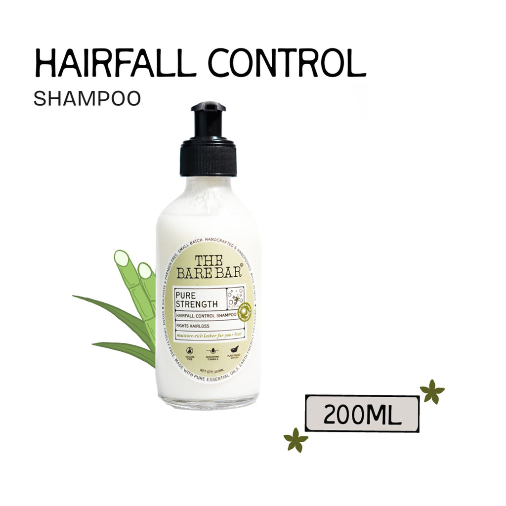 The Bare Bar Pure Strength Shampoo - Exfoliates Scalp, Strengthens Hair & Restores Ph Balance | Grocsy