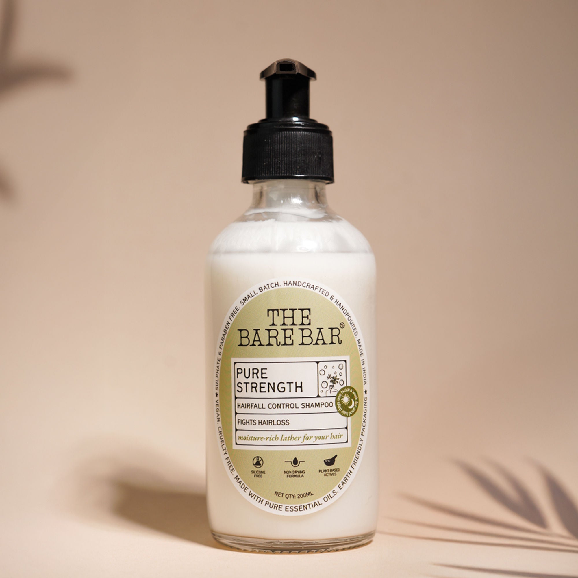 The Bare Bar Pure Strength Shampoo - Exfoliates Scalp, Strengthens Hair & Restores Ph Balance | Grocsy