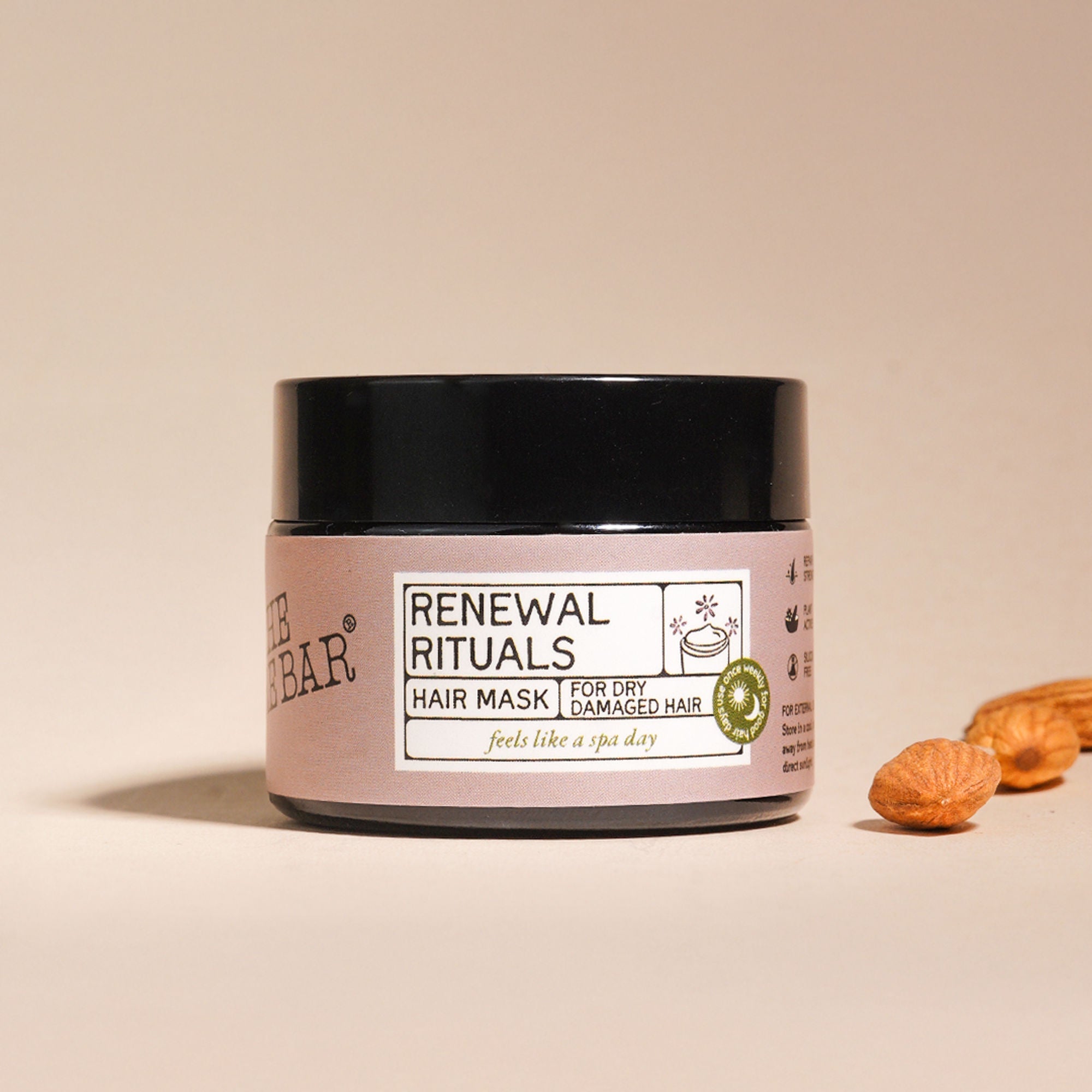 The Bare Bar Renewal Rituals Hair Mask - Deeply Hydrates & Repairs Dry, Damaged Hair Naturally | Grocsy
