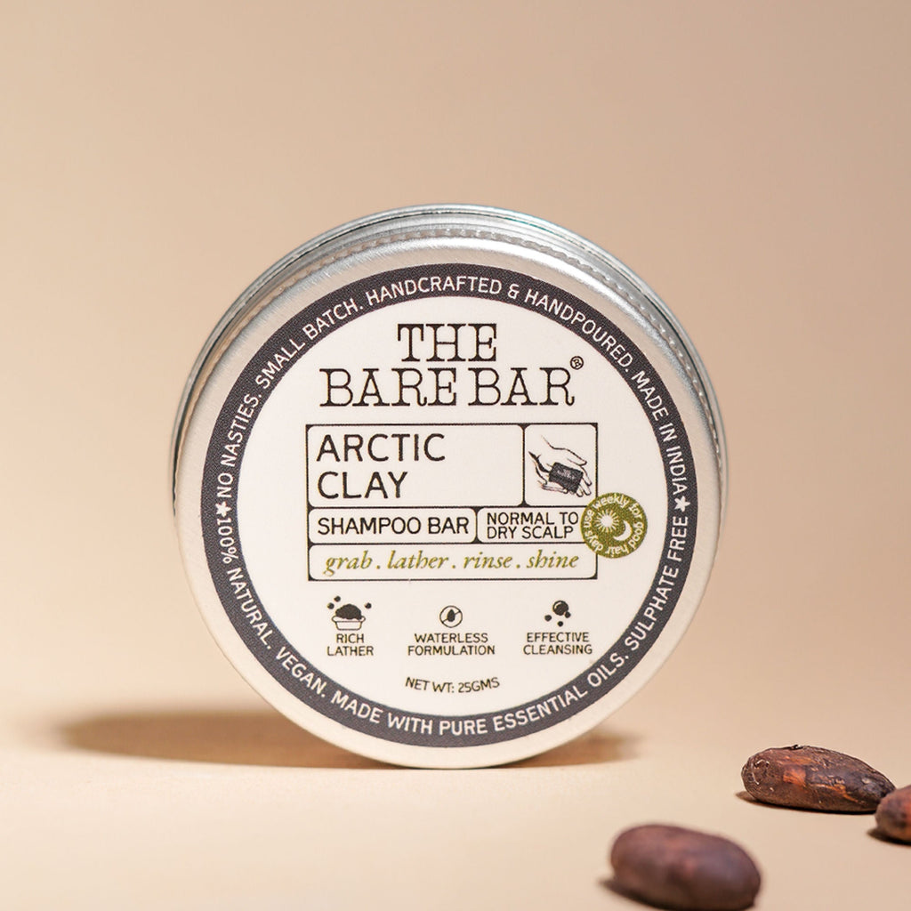 The Bare Bar Arctic Clay Shampoo Bar - Detoxifies Scalp, Boosts Volume & Locks In Moisture | Grocsy