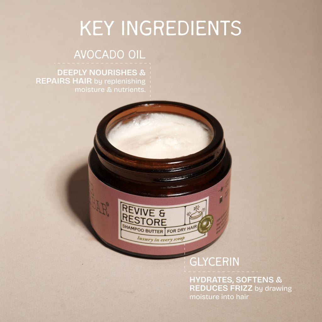 The Bare Bar Revive & Restore Shampoo Butter - Intense Hydration, Frizz Control & Hair Repair | Grocsy