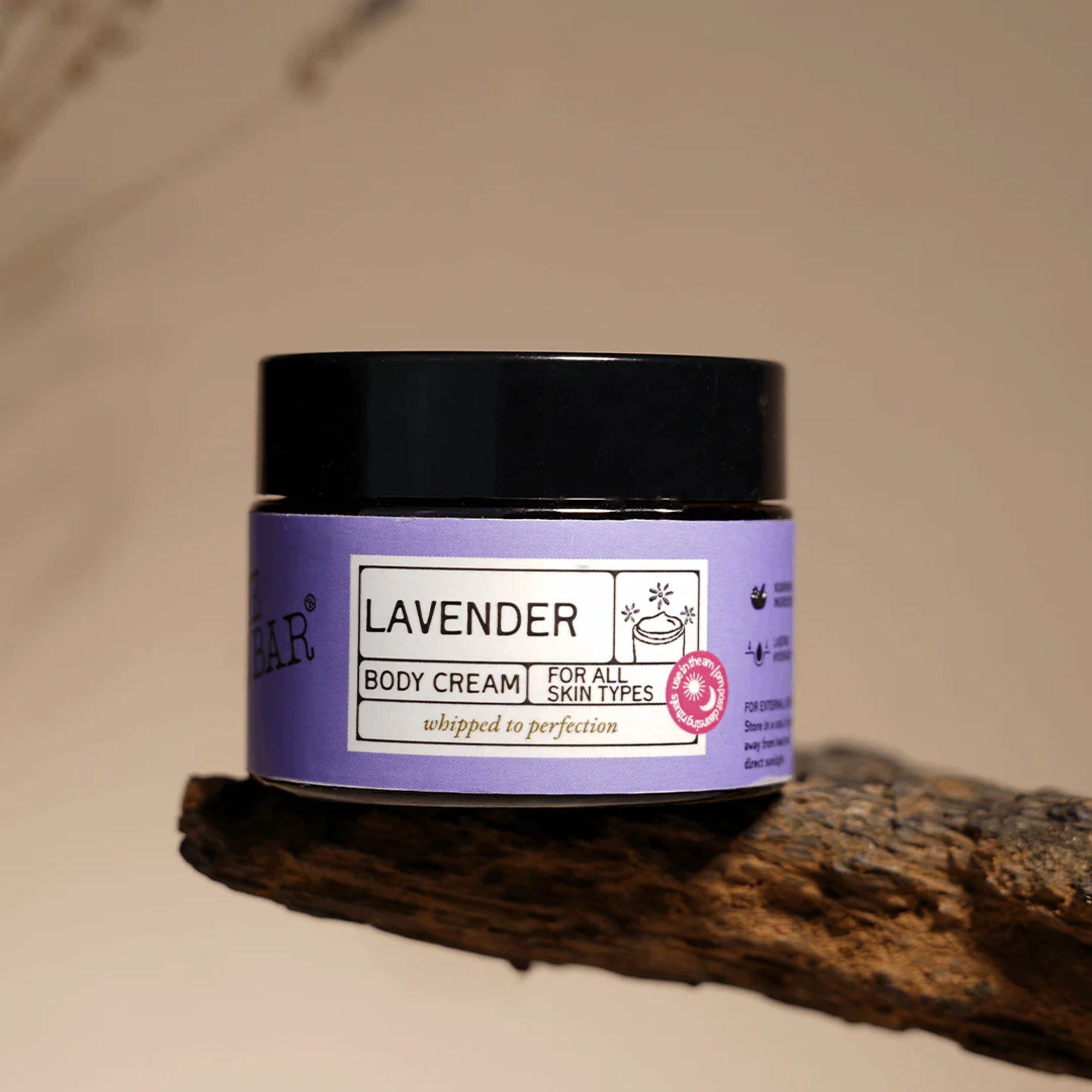 The Bare Bar Lavender Body Cream Floral Sweet Scent With Sandalwood & Lavender | Grocsy