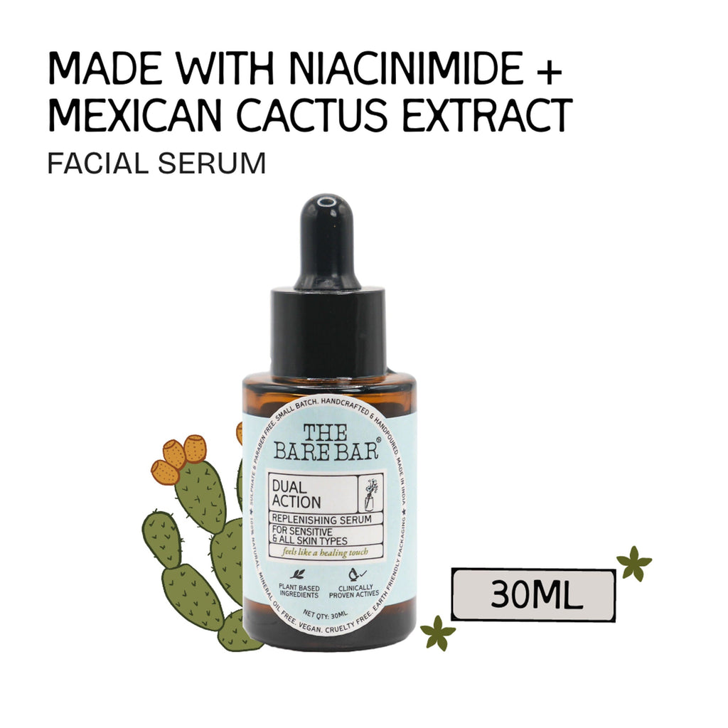 The Bare Bar Dual Action Serum With Cactus & Niacinamide | Grocsy