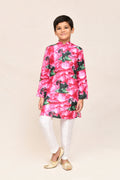 Joban Fashion Cotton Pink Kurta With Straight Fit Pant | Grocsy