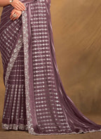 Lavender Georgette Kasab Designer Saree with Unstitched Blouse - Norita Mahitha | Grocsy